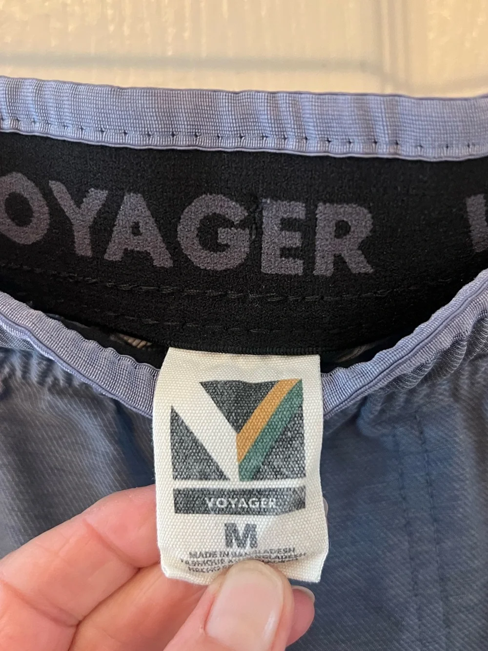 Voyager Men's Blue Elastic-Waist Casual Shorts, Size Medium